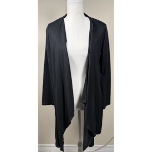 West Loop Sweater Womens One Size Black Open Front Cardigan Lightweight Knit
